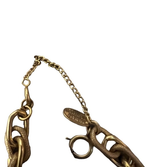 Miriam Haskell vintage gold tone brass chunky twisted chain links Bracelet - Picture 5 of 5